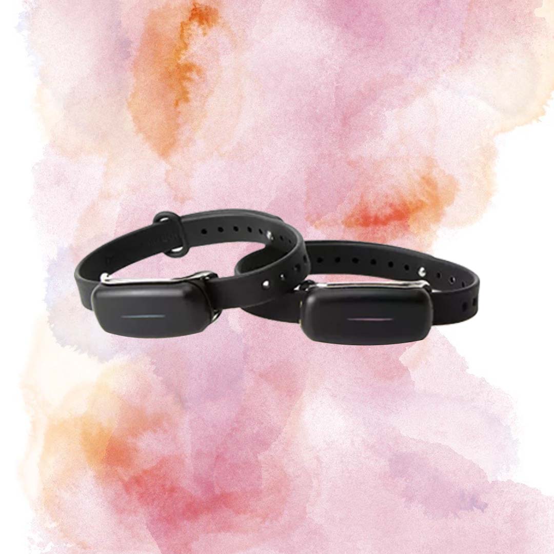 Two black smart bracelets