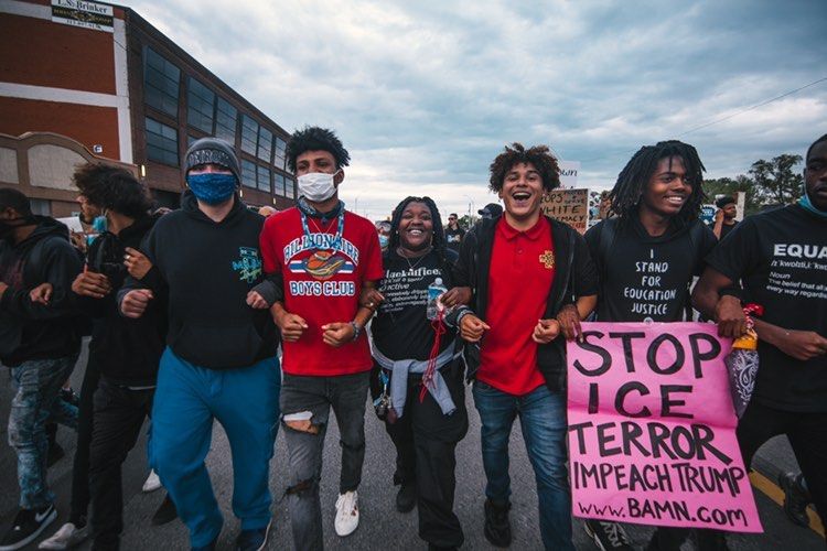 Stefan and friends at a protest